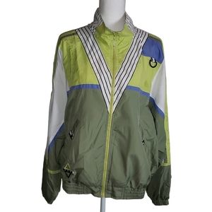 Vintage Boston Proper Colorblock Windbreaker Jacket Sz Large Full Zip Athleisure